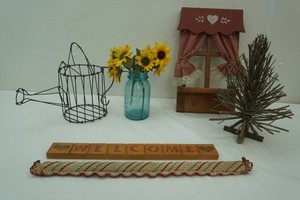vintage kitchen decor including a Blue Ball canning jar