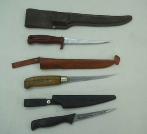 3 fillet knives assorted brands