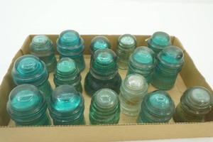 multiple size glass insulaters