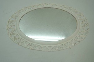 large oval mirror with plastic frame 28 long