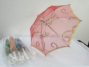 Lot of 6 Decorative Mini Umbrellas- multicolor