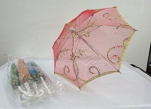Lot of 6 Decorative Mini Umbrellas- multicolor