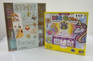 brand new lot of two items, DIY, resin jewelry, studio and magical big gem diamond painting set