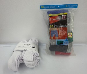 lot of Hanes, 10 pack size small boxers plus no-show socks size 6 to 12 six pairs Goodfellow brand