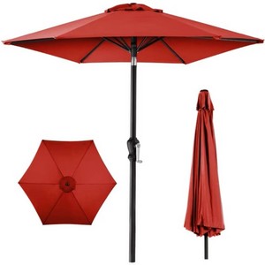 Best Choice Products 7.5ft Heavy-Duty Outdoor Market Patio Umbrella w Push Button Tilt, Easy Crank - Orange