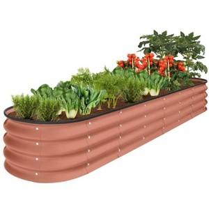 Best Choice Products 8x2x1ft Outdoor Metal Raised Oval Garden Bed, Planter Box for Vegetables, Flowers - Terracotta