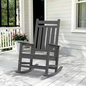 Brand new - SERWALL Outdoor Rocking Chair, HDPE Patio Rocker for Lawn, Porch, Grey
