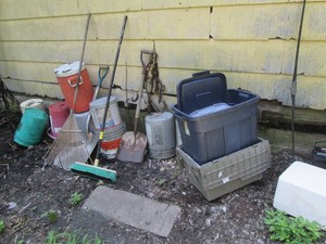 5-gallon buckets, storage bins, sho...