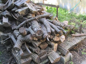 Large stack of firewood, some split...