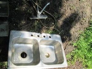 Stainless steel dual basin sink...
