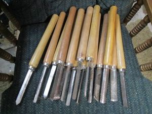 Bundle of chisels and shaping tools...