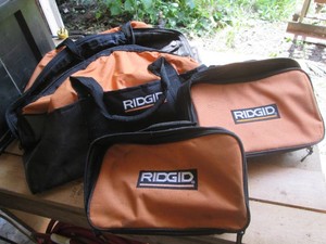Trio of Ridgid softside zip tool ba...