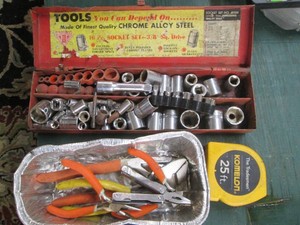 Socket and Ratchet set in metal cas...