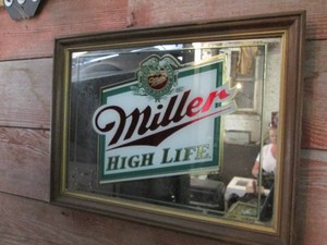 Miller High Life framed bar back mi...