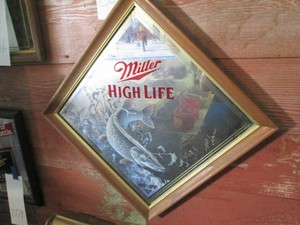 Miller High Life framed bar back mi...