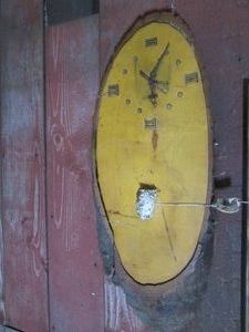 Wood slab wall clock missing item ...
