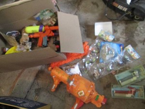 Box of various kids toys and games...