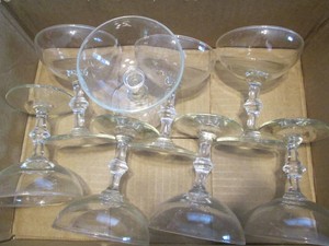 Lot of 8 martini glasses...