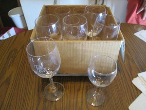 Variety of glass stemware cups...