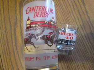 Canterbury Downs frosted 1985 glass...
