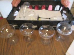 Variety of assorted stemware glasse...