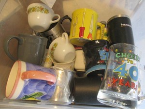 Assortment of misc coffee mugs and ...