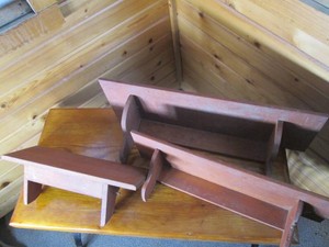 Trio of wood wall mounting display ...