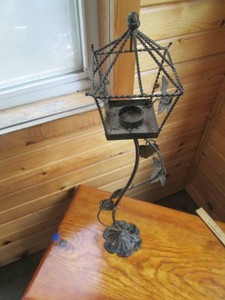 Metal freestanding Birdhouse candle...