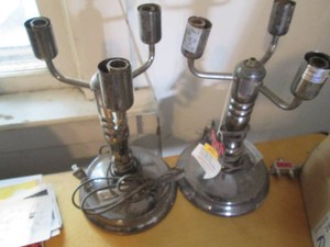 Pair of 3-bulb touch desk lamps (no...