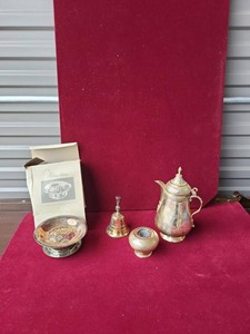 Vintage Silverplate Tableware Lot William Adams Butter Curler Bell Pot
