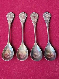 Royal Wiltshire Silver 1982 Christmas Souvenir Spoons Set of 4