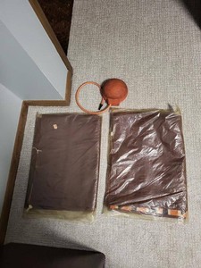 Vintage Inflatable Air Beds with Hand Pump Brown Vinyl Camping Mats