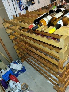 Large Stackable Wooden Wine Rack Modular Bottle Storage Stand