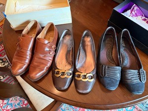 Womens Shoe Lot Born INC Leather Flats & Loafers Brown Black