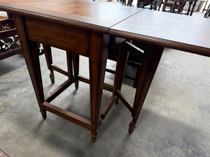 Federal Style Inlaid Mahogany Drop Leaf Sofa Table With Drawer