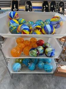 Hand-Blown Art Glass Christmas Ornaments Assorted Large Multicolor