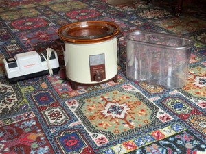 Vintage Kitchen Appliance Lot Crock Watcher ChefsChoice Sharpener