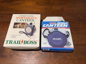 Vintage Trail Boss & Reliance 1 Qt Camping Canteens Boxed