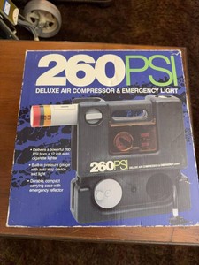 Vintage 260 PSI Deluxe Air Compressor Emergency Light 12V Inflator