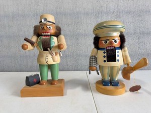 Pair of German Wooden Nutcrackers Steinbach Baker & OWA Doctor