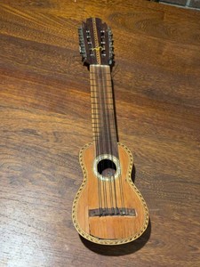 Vintage Andean Charango 10-String Small Folk Instrument Inlaid Wood