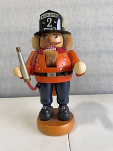 Vintage Erzgebirge Seiffen Fireman Wooden Nutcracker Water Witch