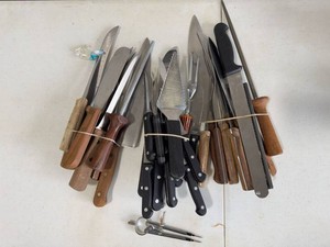 Lot of Assorted Kitchen Knives Serving Utensils w Chicago Cutlery