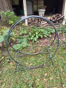 Large Metal Garden Plant Support Ring Trellis Stand 44in Tall Outdoor