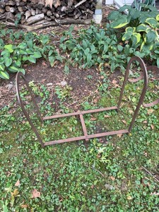 Antique Wrought Iron Planter or Tub Stand Rustic Scroll Garden Decor