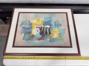 Framed Signed Abstract Limited Edition Print Contemporary Wall Art