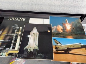 Set of 3 Vintage Space Shuttle & Ariane Rocket Posters Prints