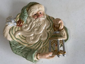 Fitz and Floyd Classics Santa Ceramic Wall Plaque Christmas Decor