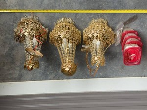 Vintage Crystal Basket Chandeliers Ceiling Light Fixtures Parts Lot