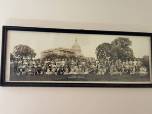Framed 1940 Washington D.C. Capitol Group Tour Panoramic Photograph